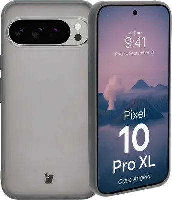 Produktbild von Bizon Case Angelo Google Pixel 10 Pro XL semi-transparent mit grauem Rahmen