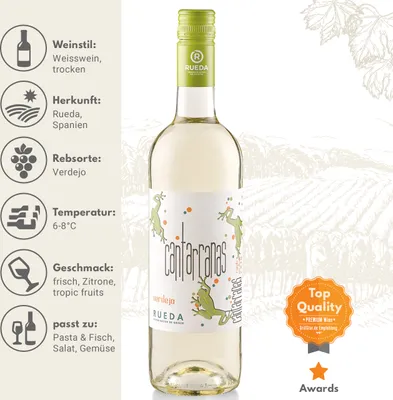 Produktbild von Cantarranas Verdejo DO 2025 Rueda | Spanien | 13,5% vol | 0,75 l