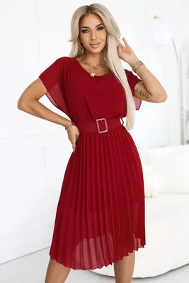 Productafbeelding van Numoco Dames midi-jurk Mia, bordeauxrood, one size