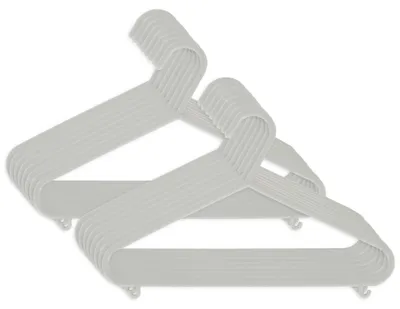 Produktbild von Bieco Kleiderbügel Kinder 16 St. Grau | Länge ca. 30 cm | Baby Kleiderbügel | Kunststoff Kleiderbügel Kinder Baby | Baby Organiser Für Kleiderschrank | Kleiderbügel Baby | Baby Clothes Hangers