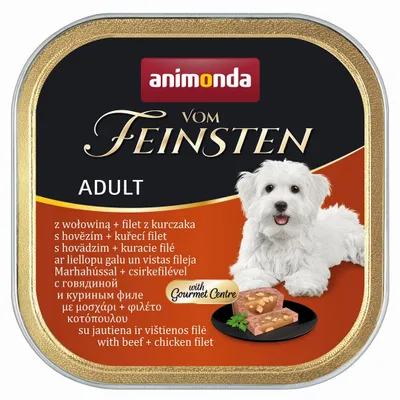 Obrázek produktu pro animonda Vom Feinsten 82301, Dospělý jedinec, Hovězí, Kuřecí maso, 150 g, Bez cukru, Bez sóji