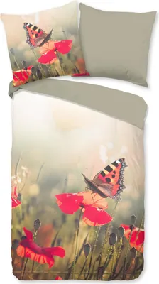 Produktbild von Duvet cover Good Morning 155x220 + 1* 80x80 cm - flowers and butterflies