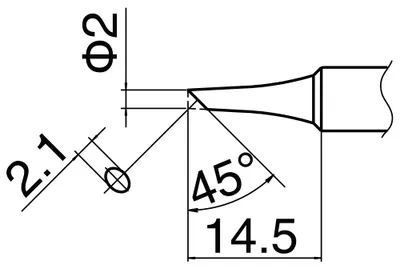 Obrázok produktu pre Spájkovací hrot Hakko série T18, formát C2 T18-C2
