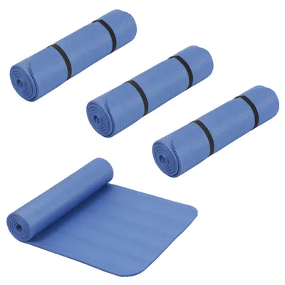 Produktbild von 4er Set Gymnastikmatte Yogamatte 190cm x 60cm x 1cm Yoga Pilates Fitness Matte Fitnessmatte Bodenmatte Blau