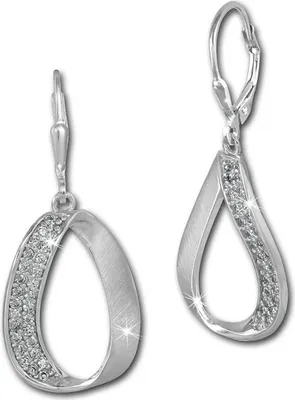 Produktbild von SilberDream Ohrhänger weiß Ohrringe Sterlingsilber Oval Zirkonia Damen D2SDO371W