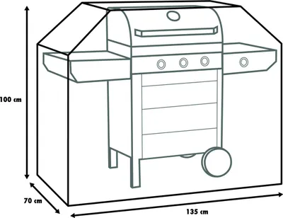 Produktbild von Primaster Schutzhülle für Gasgrills und Grillwagen 135 x 70 x 100 cm