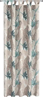 Zdjęcie produktu dla EUROFIRANY | Zasłony zewnętrzne - 155x240 cm - Wodoodporne - Z wzorem liści bananowca - Idealne na taras