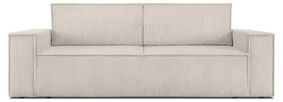 Produktbild von KONSIMO Schlafsofa in Pet Friendly Cord-Stoff mit Armlehnen und Bettzeugcontainer "NAPI", Cremig, Cordstoff, Loft, 244x89x101 cm