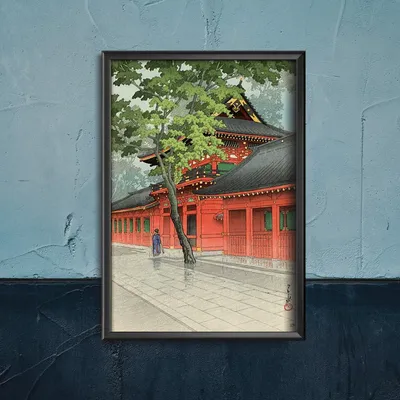 Produktbild von Poster - Canvas - Leinwand - 21 cm x 29,7 cm - Fotoposter - Leinwandkunst - Nach Regen Bei Sanno Kawase Hasui