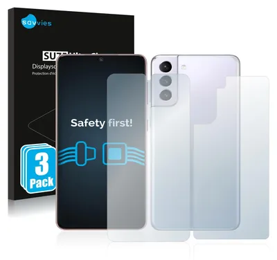 Produktbild von 6x Für Samsung Galaxy S21 5G (Display+Rückseite) Schutzfolie Savvies Displayschutz Display Schutz Folie Klar Transparent