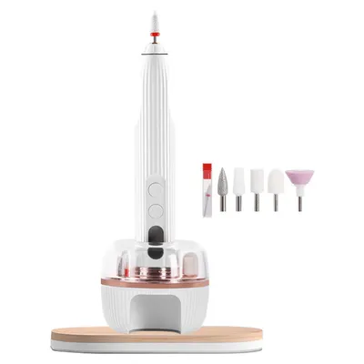 Produktbild von Maniküreset kabellos – Elektrischer Nagelfräser 18000 U/Min, Pediküre-Set mit UV-Lampe, 5-stufig regelbar
