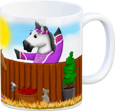 Produktbild von Kaffeebecher mit weißes Voltigierpferd Motiv Kaffeetasse Tasse