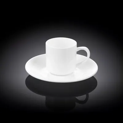 Image de Tasses à espresso Wilmax avec soucoupes, lot de 2, 90 ml WL-993007/2C