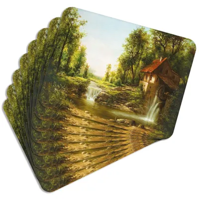 Produktbild von MG Design Set aus 8 Kork-Platzsets - Old Mill. Summer - 30 x 40 cm - hitzebeständig & abwischbar, mit Korkrückseite