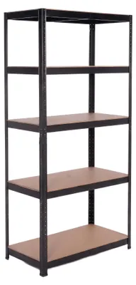 Produktbild von IvoQ Regal Schwarz - Metallregal - Lagerregal - 180x90x40 cm - 5 Böden - 875 kg Tragkraft (175 kg pro Boden)