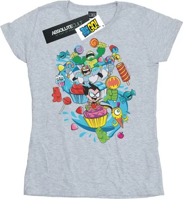 Produktbild von DC Comics - "Teen Titans Go Candy Mania" T-Shirt für Damen BI44038 (L) (Grau)