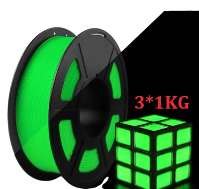 Image de Filament PLA, phosphorescent, compatible avec toutes les imprimantes 3D, lot de 3, couleur verte