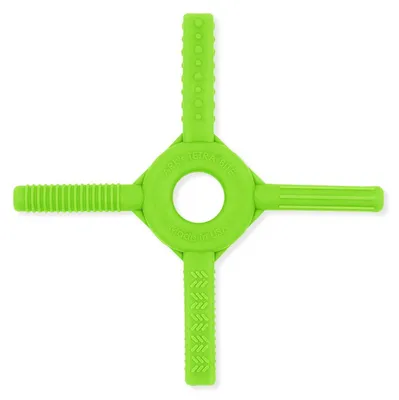 Productafbeelding van Ark Therapeutics Kauwspeeltje, sensorisch fidget-speeltje, limoengroen, maat M. Handkauwspeeltje met 4 verschillende texturen, dat ook kan worden gebruikt als fidget-speeltje om de focus en concentratie te bevorderen.