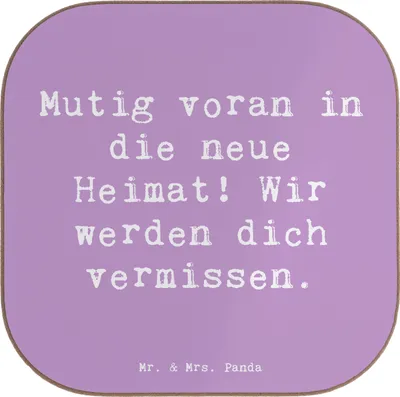 Produktbild von Mr. & Mrs. Panda Tassenuntersetzer Spruch Umzug in eine neue Stadt - Lavendeltraum - Geschenk, Untersetzer für Gläser, Liebe und Hoffnung, Heimat, Zuversicht, Vertrauem