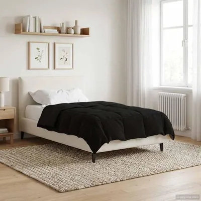 Produktbild von "Schlussverkauf" Ganzjahresbettdecke Gepolstert - Schwarz 135x200 cm Mikrofaser - Bettdecken C376