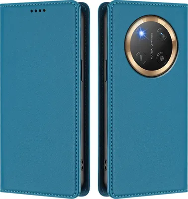 Immagine prodotto di Custodia in pelle per Honor X9C/Magic7 Lite, custodia flip magnetica in Finto cuoio con supporto Lake blu