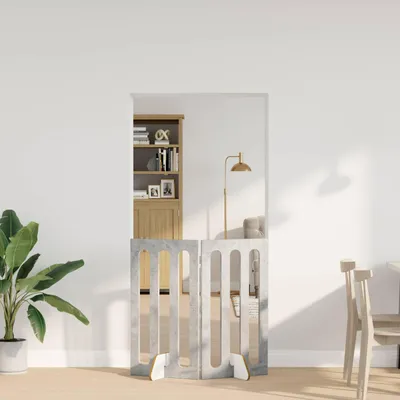 Produktbild von Faltbarer Haustierzaun 2 pcs Betongrau 100,5 x 38 x 90 cm - Sonstiges Hundezubehör DE1742
