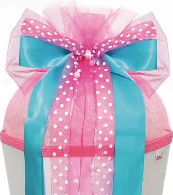 Produktbild von ROTH Schultütenschleife Pink Dots - fertig gebunden ca. 50 x 23 cm - Schulanfang-Schleife