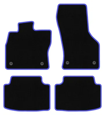 Obrázok produktu pre Velúrové autokoberce pre: Skoda Octavia III 2012-2020 (liftback/sedan/kombi) – sada 4 ks, čierno-modré, na mieru – Wielganizator CARLUX
