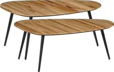 Image de Mica Decorations Table d'appoint Jailey - 84x39x39 cm - Bois - Marron - Set de 2
