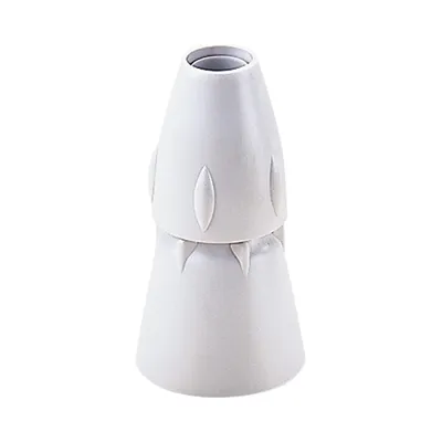 A white plastic adapter for a piping bag, shown against a white background.