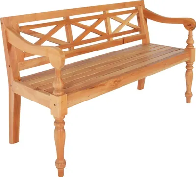 Image de Banc Batavia 123 cm Bois d'acajou massif Marron clair