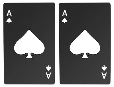 Produktbild von 2er-Set Flaschenöffner mit Pokerkartenmotiv aus Edelstahl, Pik-Ass-Motiv, Bierflaschenöffner, Küchenhelfer, Geschenk für Senioren mit Arthritis, Koch