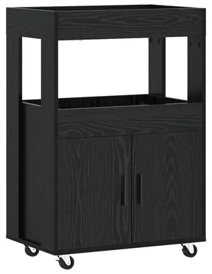 Zdjęcie produktu dla Wózek Barowy Czarny dąb 60 x 39,5 x 89 cm Drewno inżynieryjne