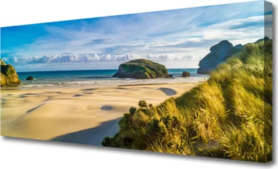 Produktbild von Tulup Leinwand-Bilder 125x50 Wandbild Canvas Kunstdruck Strand Felsen Landschaft