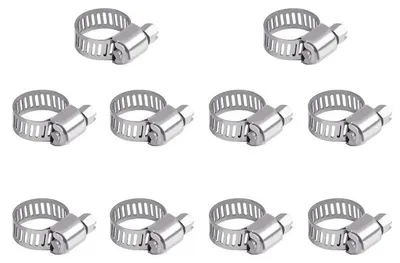 Imagen del producto de Abrazaderas de manguera, 10-16 mm, 10 unidades, acero inoxidable 304