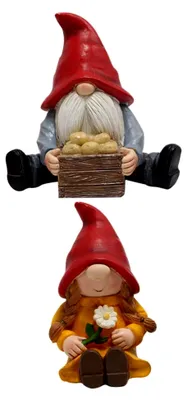 Produktbild von 2 Stück Gartenfigur aus Resin - Wetterfeste Deko für Terrasse, Rasen und Innenbereich