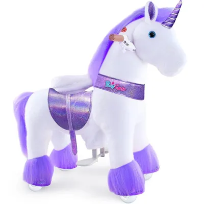 Produktbild von PonyCycle Einhorn Reittier für Kinder von 3-4 Jahren Indoor&Outdoor Spielzeug Reitpferd auf Rollen mit Bremse und Sound- Ux306