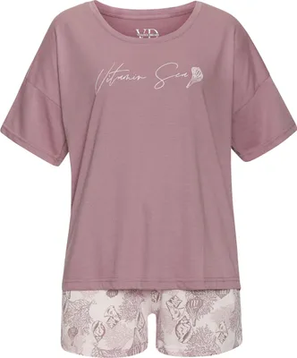 Produktbild von Vivance Dreams Shorty 2 -teilig mauve-gemustert Größe 40/42