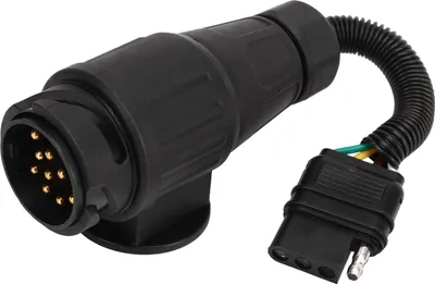 Produktbild von Anhängerstecker-Adapter, EU-13-Wege-Rundstecker auf US-4-Flachstecker-Konverter, Konvertierung für Wohnmobile