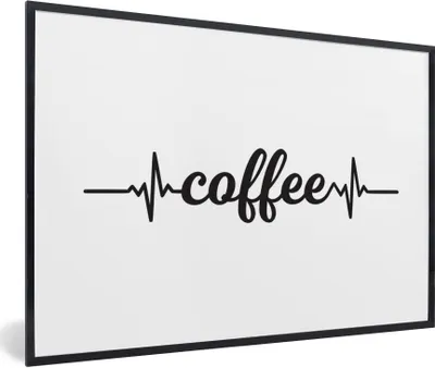 Produktbild von MuchoWow® Gerahmtes Poster Kaffee - Sprichwörter - Zitate - Kaffee 90x60 cm - Poster mit Schwarzem Bilderrahmen Wandposter Rahmen Foto Bilder - Fotorahmen - Foto-Plakat