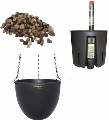 Produktbild von Set 4-teilig Keramik Blumenampel Venus 13/12 anthrazit LZ Erdkultur Ø 17.5 cm H 15 cm