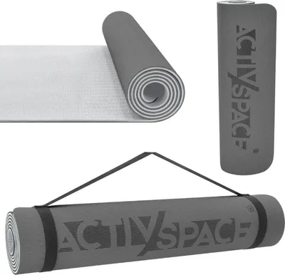 Obrázek produktu pro TPE podložka pro fitness cvičení jógy, pěnová podložka - černá/šedá - 0,6 cm