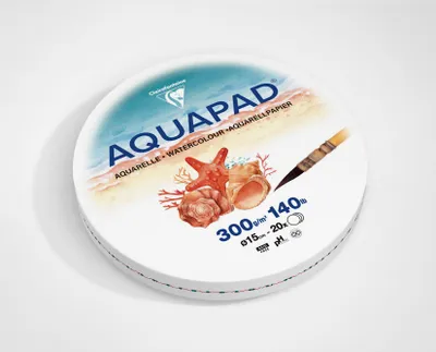 Produktbild von Runde Box Aquapad, Aquarellpapier, Ø15cm 20 Blatt 300g
