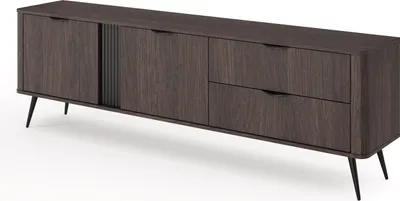 Produktbild von BETTSO RTV Schrank ARVIS 195 cm Moderner TV-Schrank mit Schubladen Eiche Dunin + Schwarz