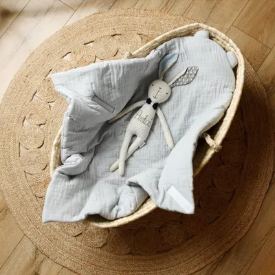 Immagine prodotto di Muminky | Copertina avvolgente per neonati - 75x75 cm - Grigio - Mussola di cotone - Morbida, traspirante, sicura