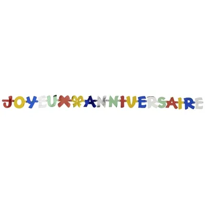 Produktbild von PAPSTAR Grußkette 1,9 m "Joyeux Anniversaire", festliche Dekoration | Beutel (1 Stück)