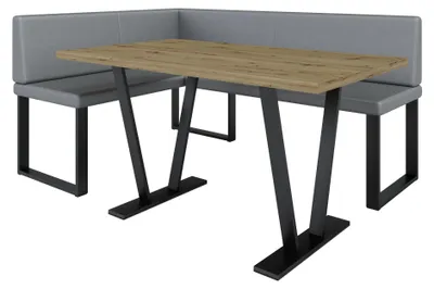 Produktbild von Ecke AKIKO Olga mit Tisch - 196x142 Rechts-SOFT29-Kunstleder|Eckbankgruppe für Ihrem Esszimmer|Küche|modern|Sitzecke|Essecke