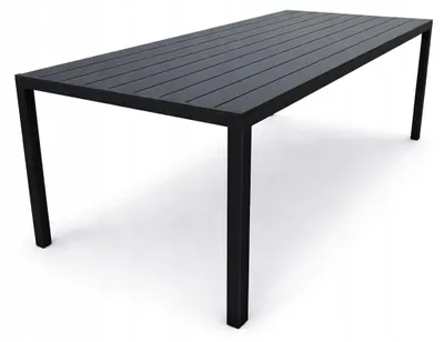 Zdjęcie produktu dla Stół ogrodowy na taras z blatem polywood Allen-ST 190x90 czarny