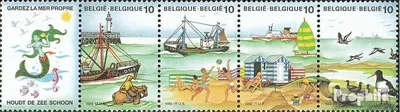 Produktbild von Briefmarken Belgien 1988 Mi 2325-2328 Fünferstreifen (kompl.Ausg.) postfrisch Das Meer