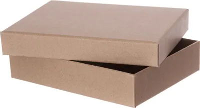 Produktbild von Pappschachtel 18 x 14 x 4 cm, Braun, mit Deckel, Geschenkschachtel, Kraftkarton